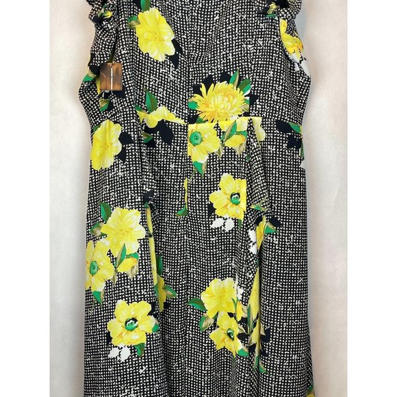 16 INC Women's Cold Shoulder Floral MIDI Dress - Picture 3 of 10